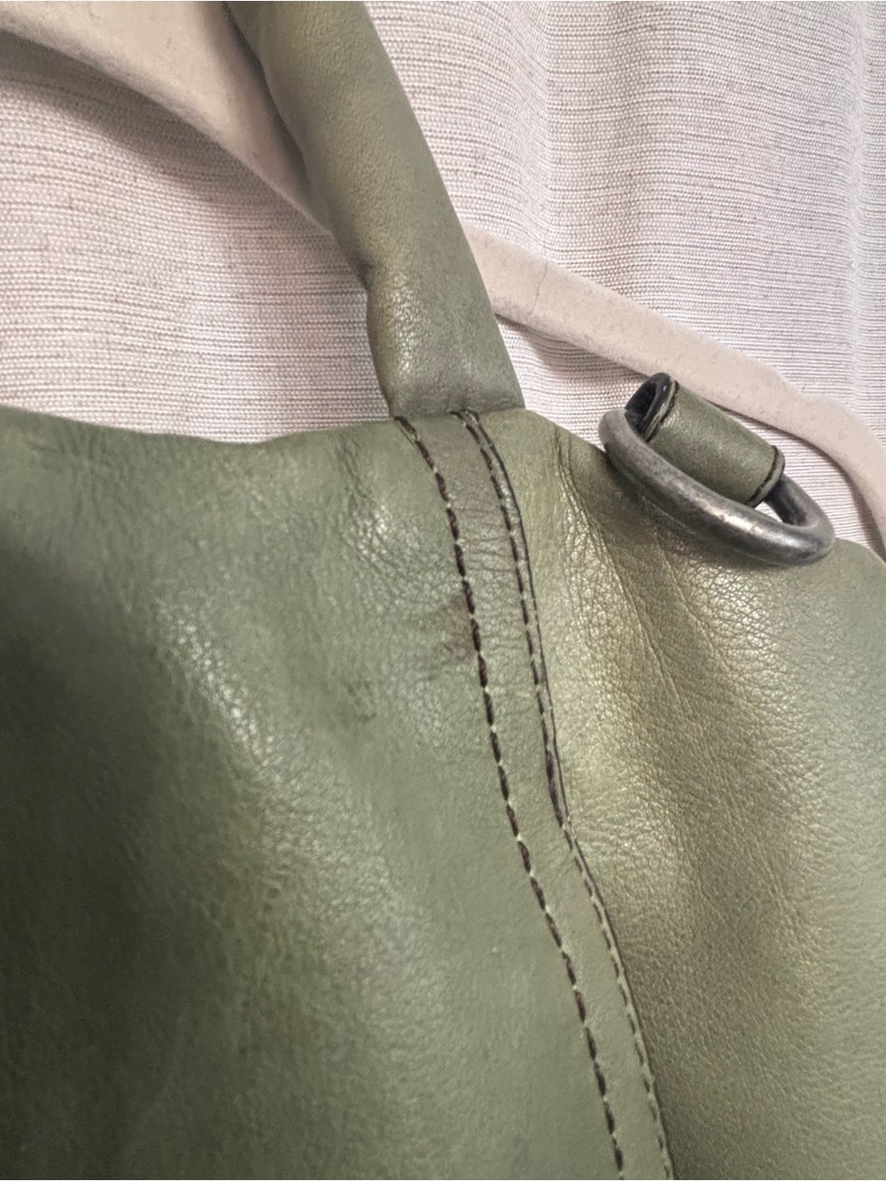 Green Leather Convertible Women’s Backpack - Picture 4 of 10